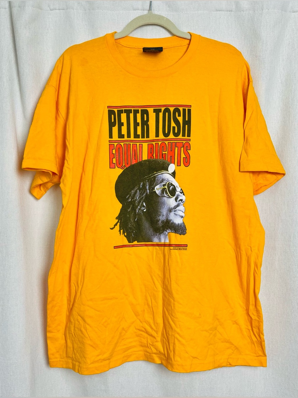 Vintage Peter Tosh Shirt Mens XLarge Yellow Equal Rights Zion Rootswear 2000s